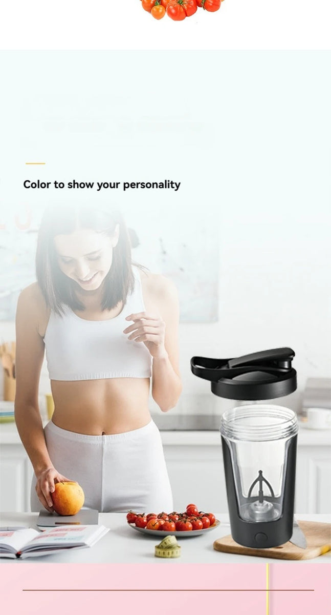 Electric Protein Shaker Bottle – Automatic Self-Stirring Portable Blender for Coffee & Fitness