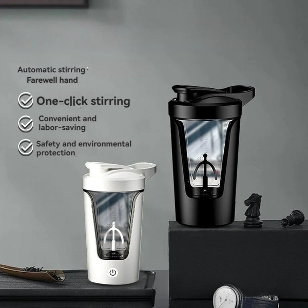 Electric Protein Shaker Bottle – Automatic Self-Stirring Portable Blender for Coffee & Fitness