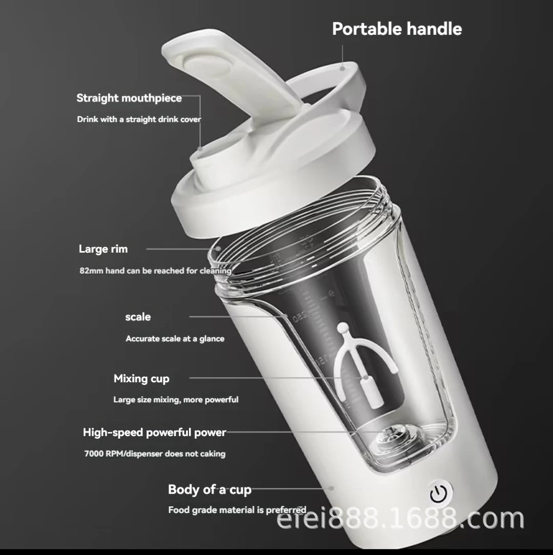 Electric Protein Shaker Bottle – Automatic Self-Stirring Portable Blender for Coffee & Fitness